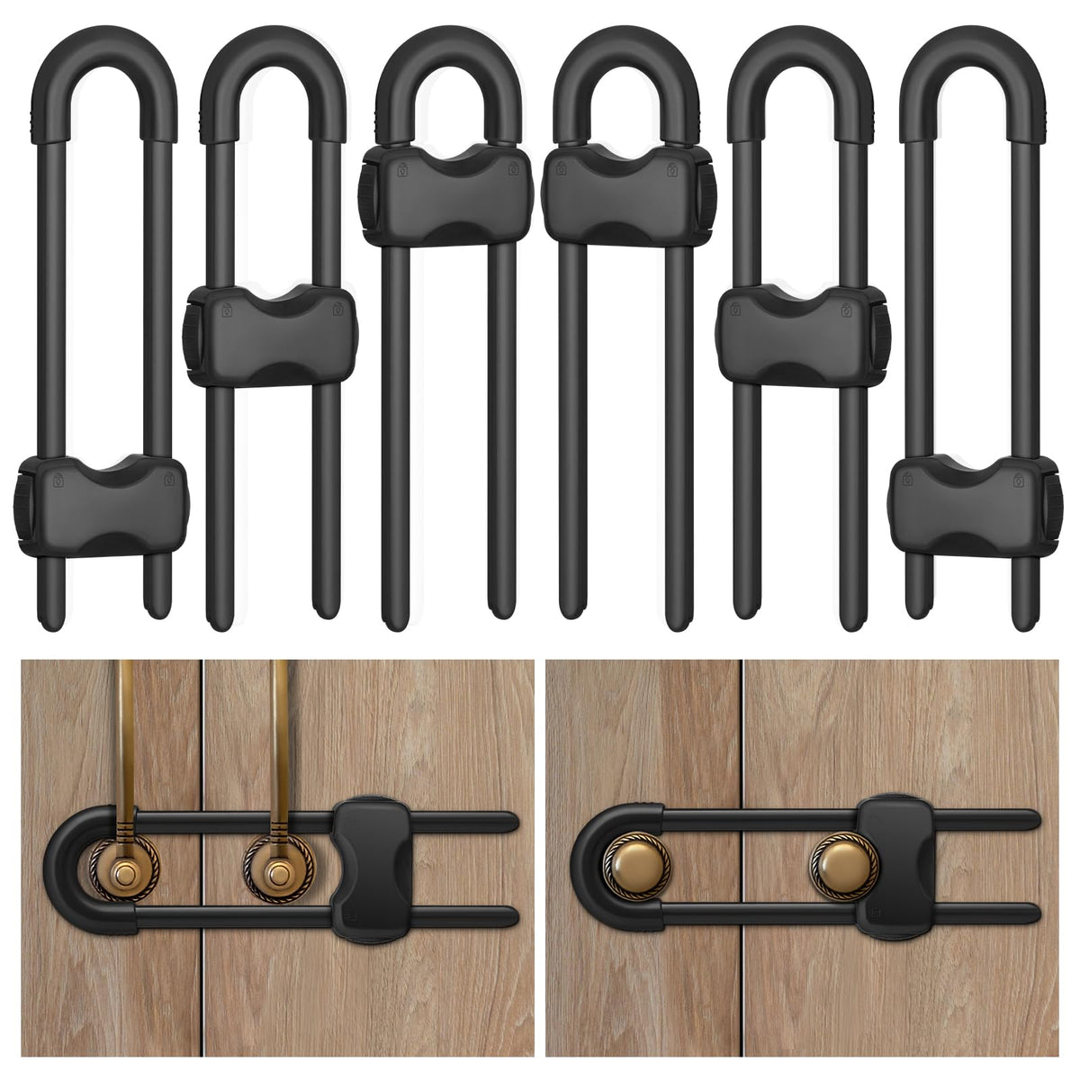 Kickic cabinet locks 6-pack secures cabinet doors to keep kids safe