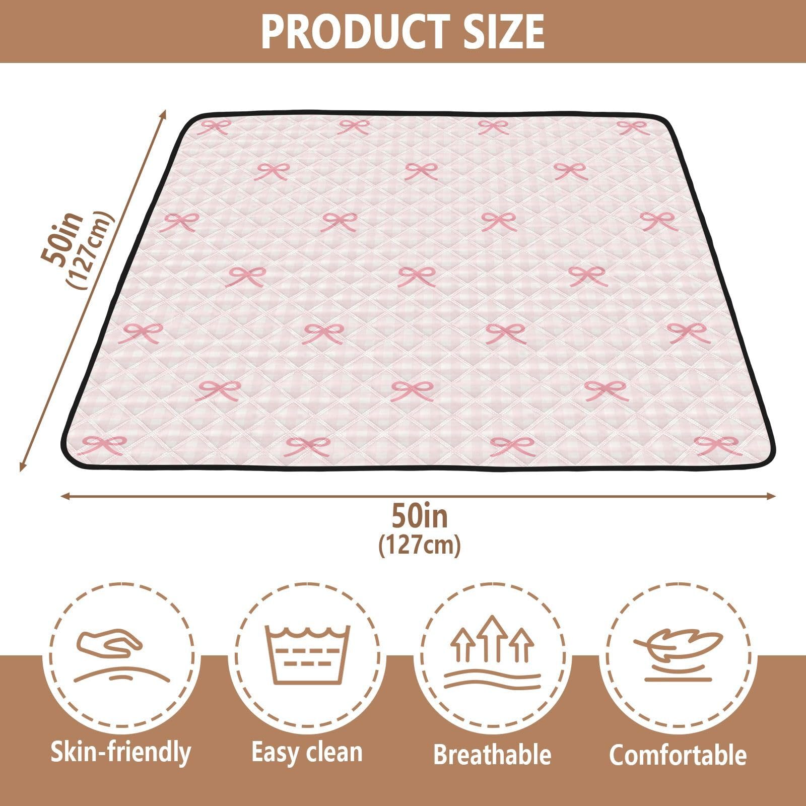 KICPOAY 50x50 tummy-time area offers ample space for rolling.