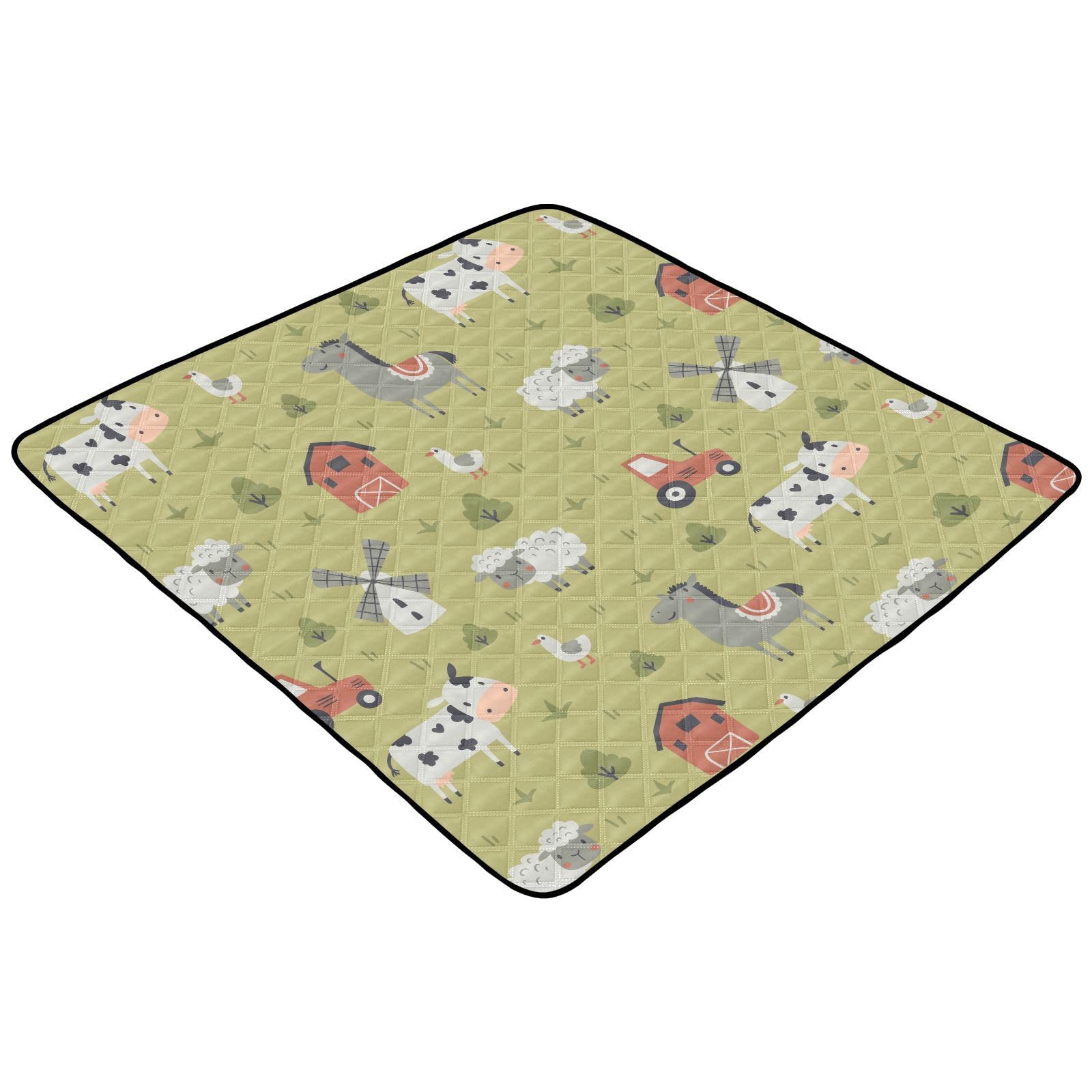 KICPOAY baby play mat animals scene provides soft cushioning during crawling and cruising