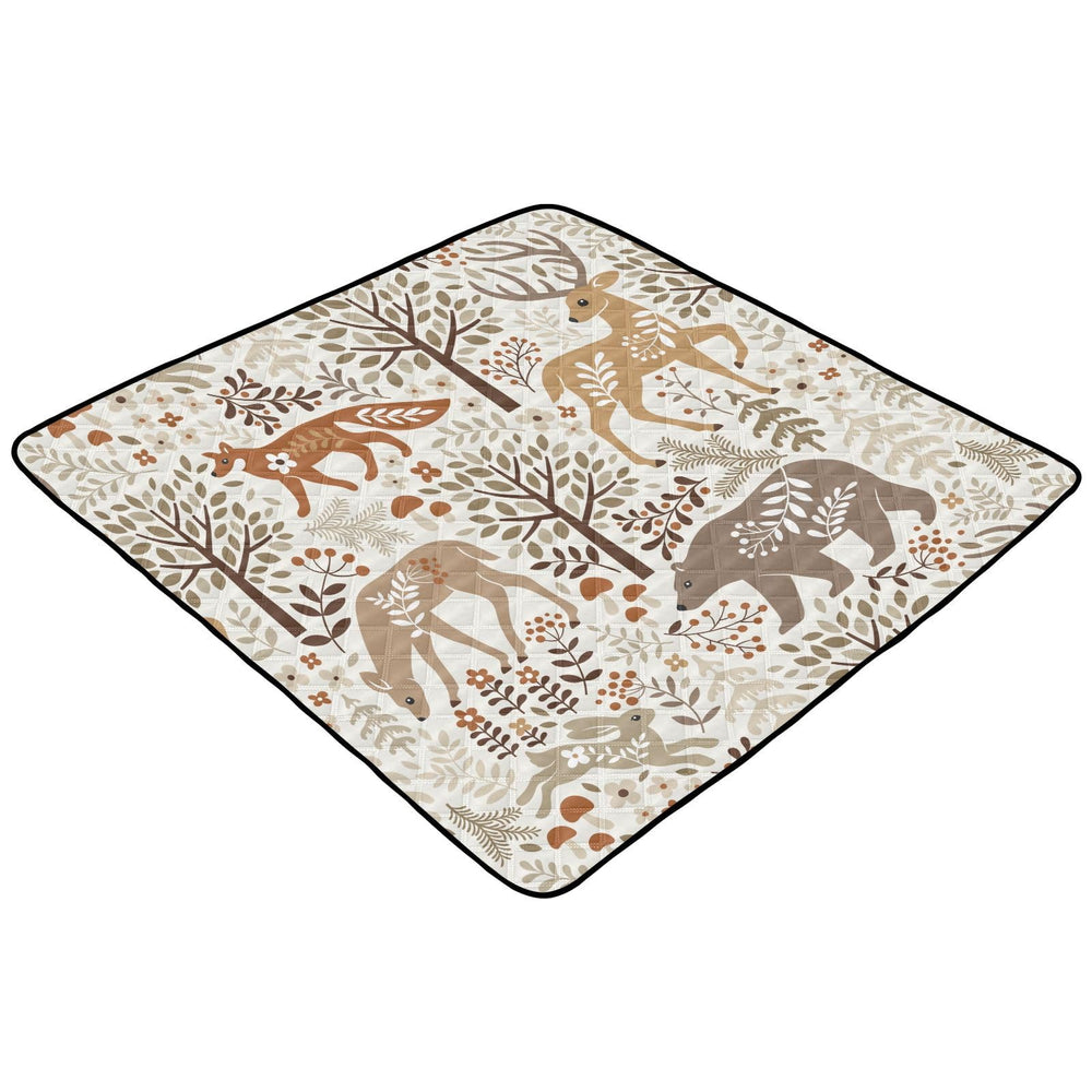 KICPOAY baby play mat deer trees leaves—soft tummy-time surface for comfort.