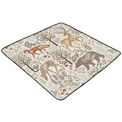 KICPOAY baby play mat deer trees leaves—soft tummy-time surface for comfort.