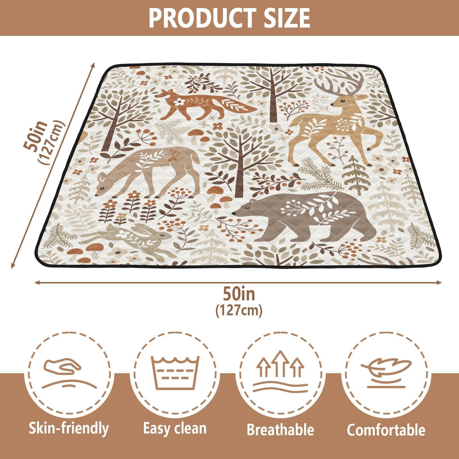 KICPOAY baby play mat non-slip bottom—prevents mat movement during crawling.