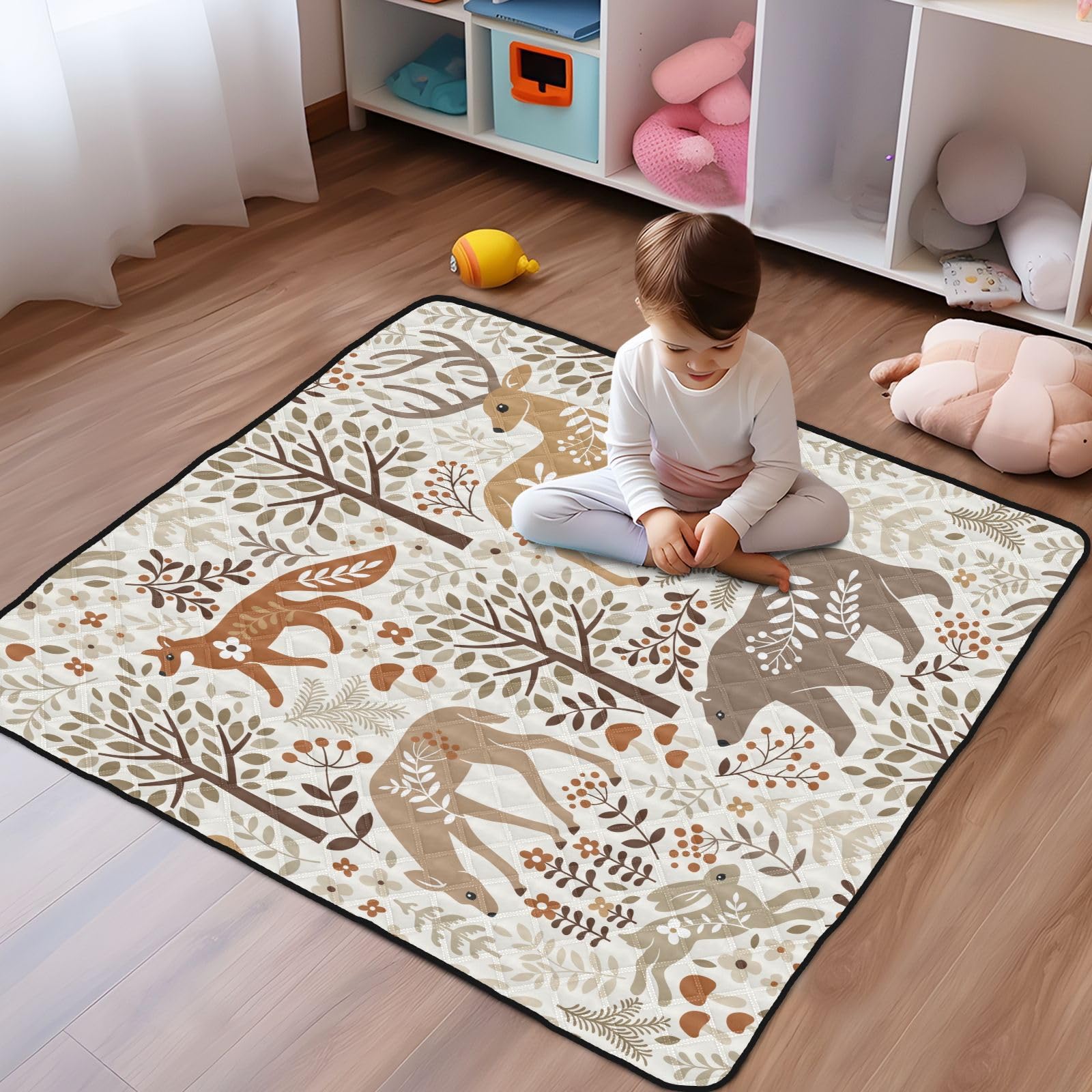 KICPOAY baby play mat waterproof surface—easy cleanup after spills and messes.