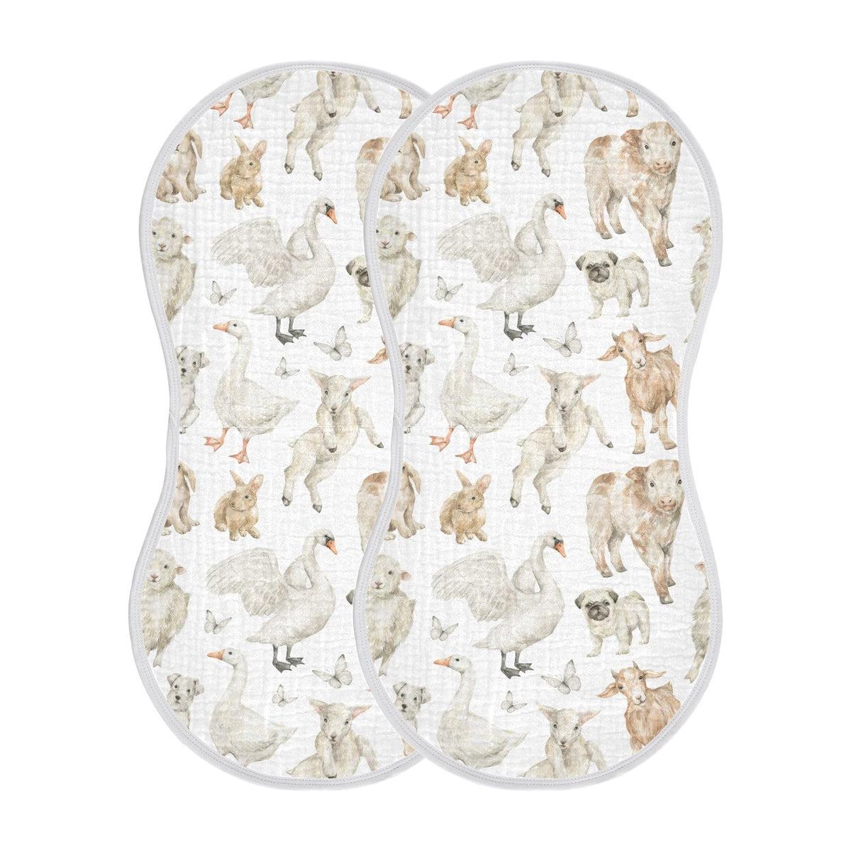 KICPOAY burp cloths 22x11 flatlay show soft cotton texture and generous size