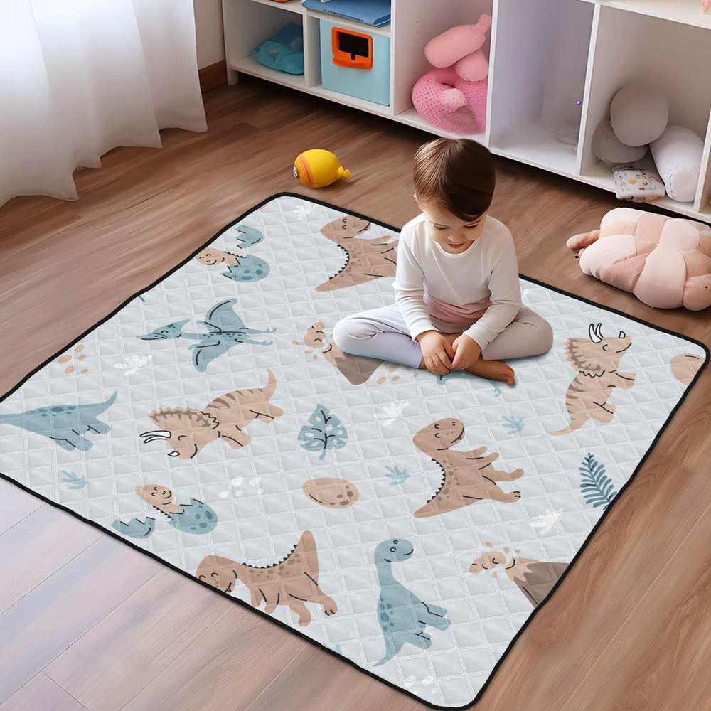 KICPOAY 50x50 inch play area accommodates crawling and tummy time sessions.