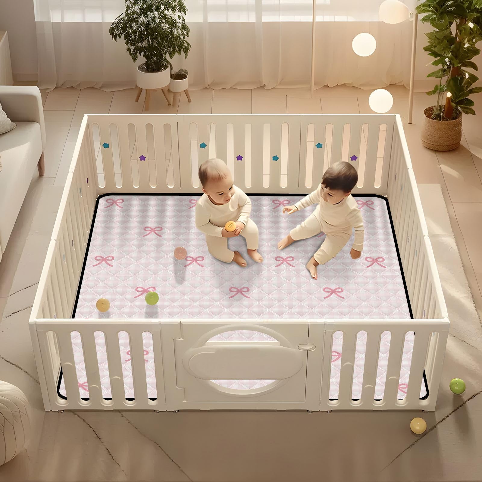 KICPOAY pink bows add cheerful visuals during playtime.