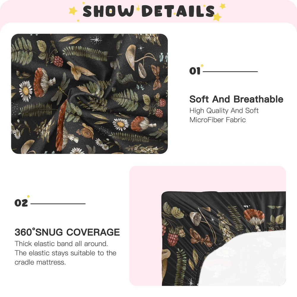 KICPOAY Vintage Mushroom Forest soft fabric closeup emphasizing comfort against skin.