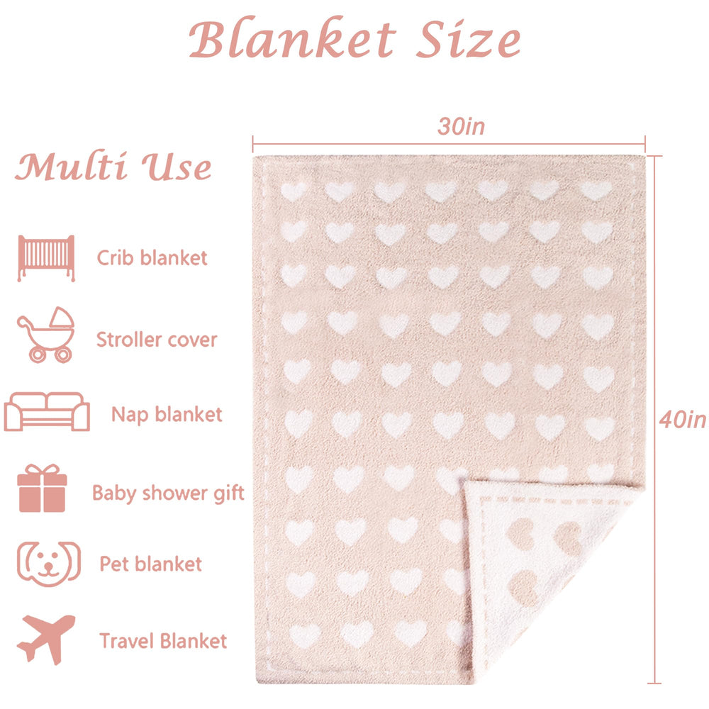 Kid Nation heart light pink blanket back features double-sided design for style options.