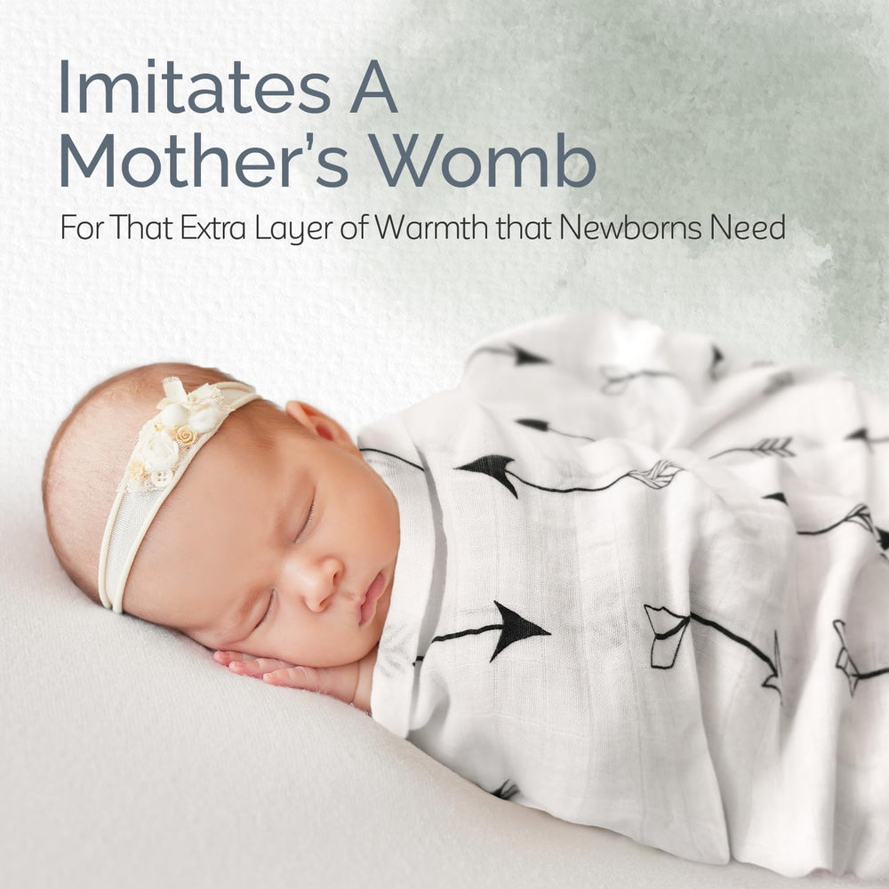 KiddyCare baby muslin swaddle blanket folded closeup highlights breathable texture for day-long comfort.