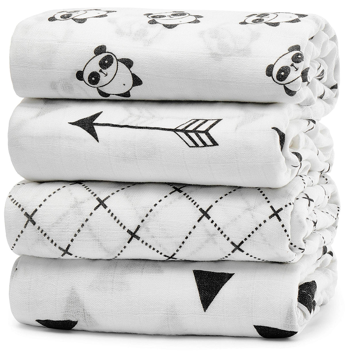 KiddyCare baby muslin swaddle blanket pack front view shows soft cotton perfect for newborn swaddling.