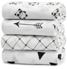 KiddyCare baby muslin swaddle blanket pack front view shows soft cotton perfect for newborn swaddling.