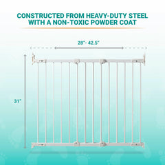 KidCo quick-release mounted hardware in white for easy removal of gate.
