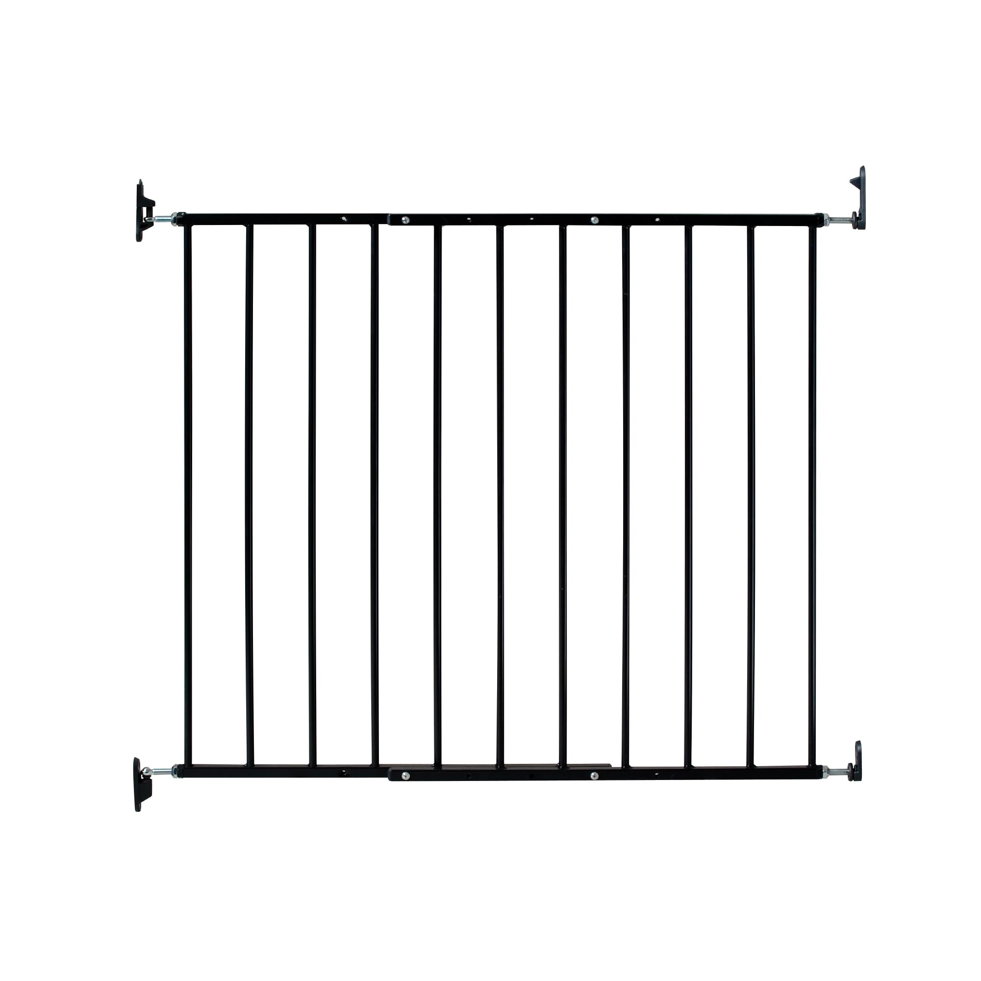 KidCo Safeway gate at top of stairs showing no bottom bar for trip-free passage.