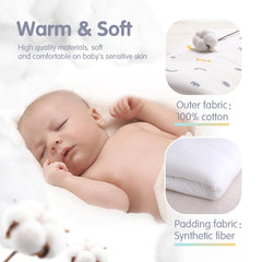 KIDDA swaddle showing detachable inner lining for seasonal warmth.