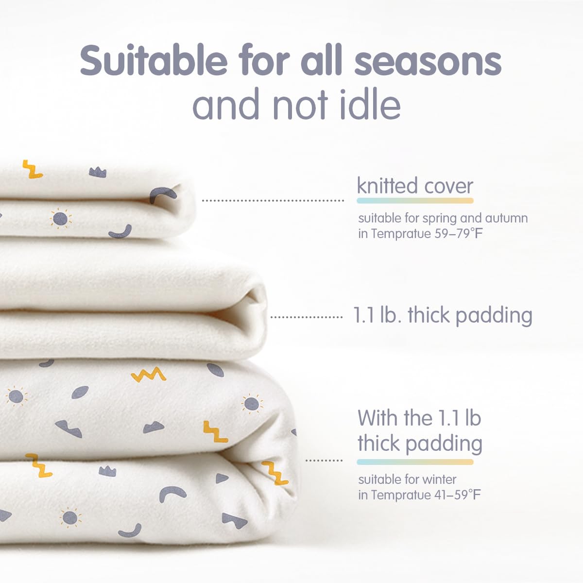 KIDDA swaddle triangular windproof hood for protecting baby's head.