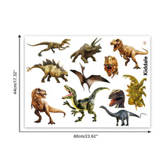 Kiddale 3D watercolour dinosaurs decor, embossed texture adds depth to bedroom walls.