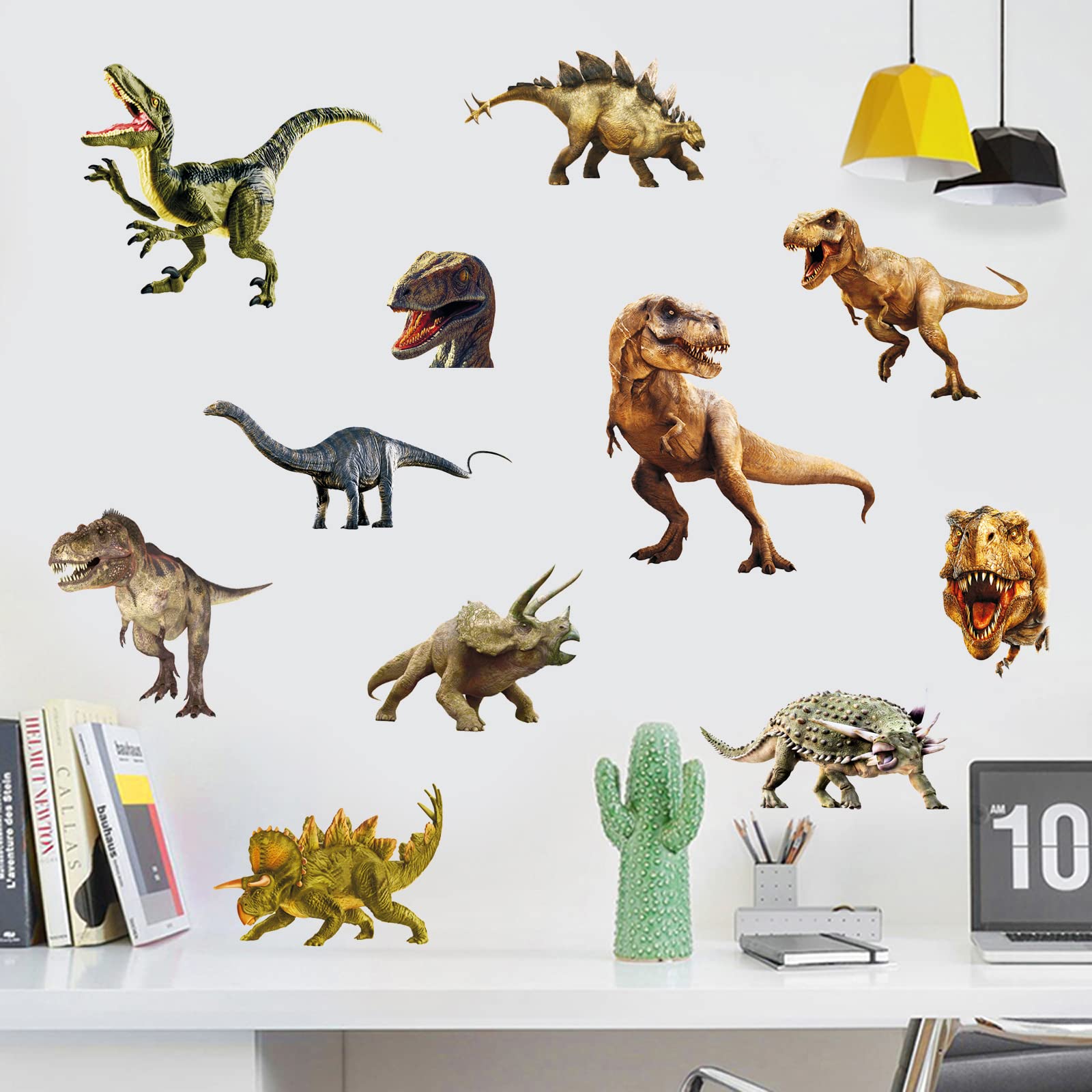 Kiddale dinosaur wall stickers collection shows varied sizes for a playful wall scene.