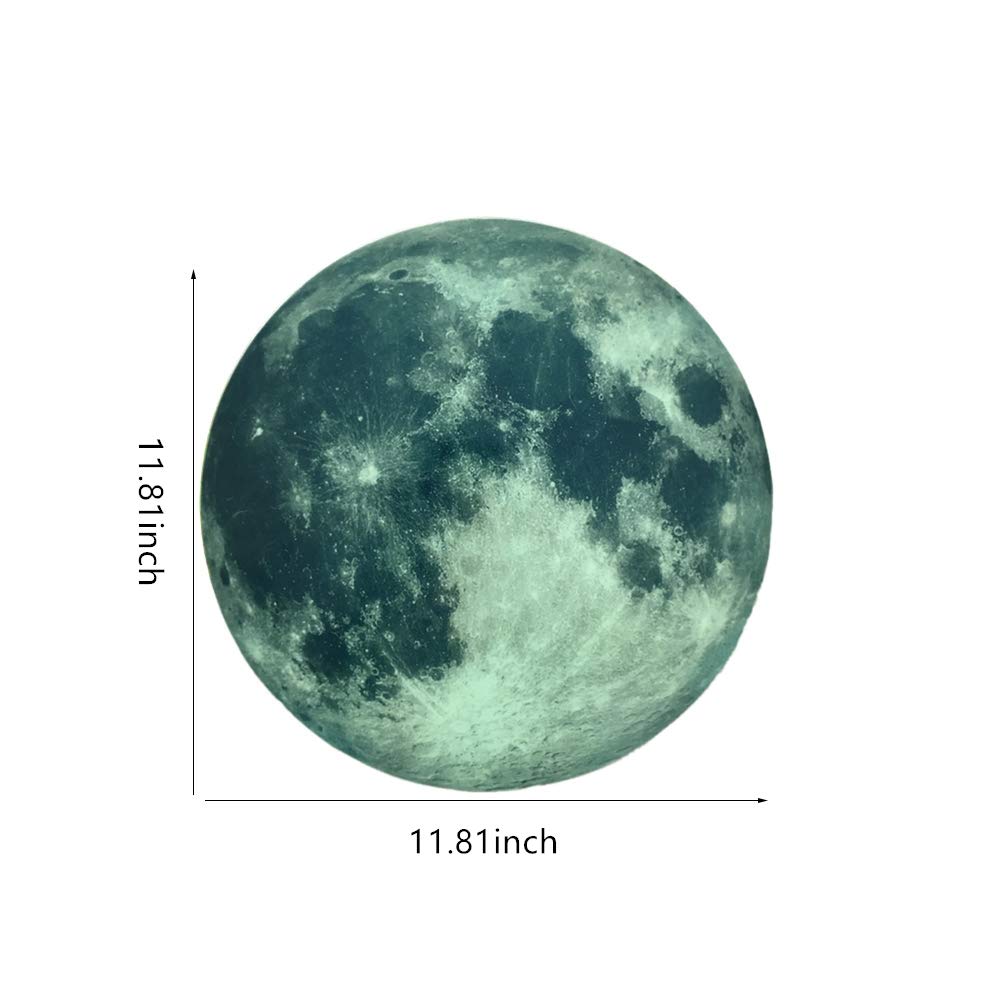 Kiddale moon luminous ceiling art 30cm for flexible, removable bedroom decoration.