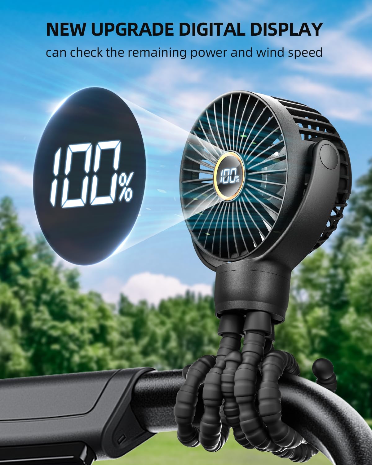 KIDEE Mini Stroller Fan 360 rotation directs airflow precisely for stroller or desk use.