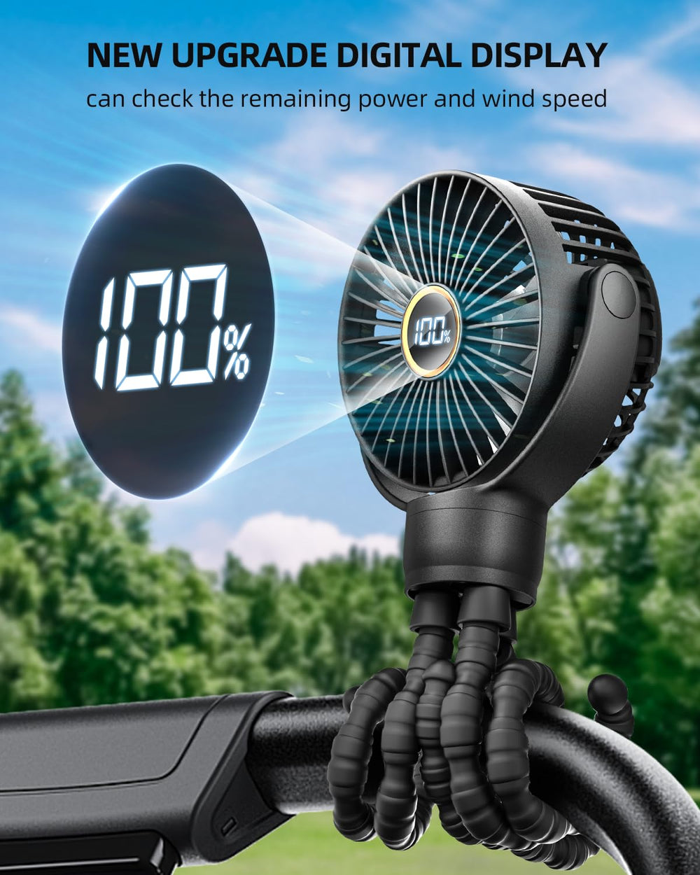 KIDEE Mini Stroller Fan 360 rotation directs airflow precisely for stroller or desk use.