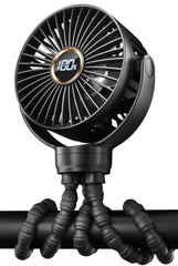 KIDEE Mini Stroller Fan digital display shows speed and battery life for easy monitoring.