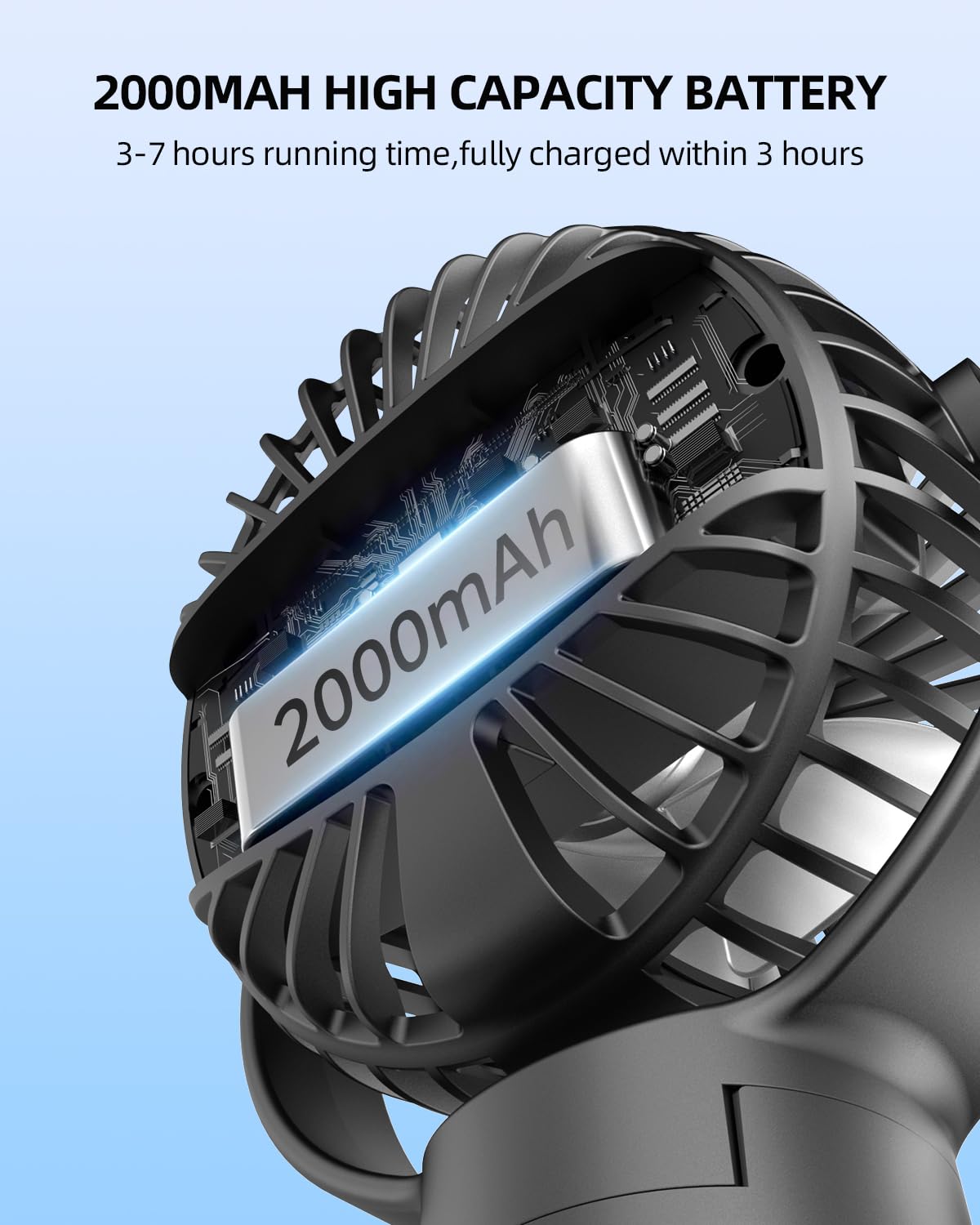KIDEE Mini Stroller Fan portable-travel supports cooling on outdoor trips.