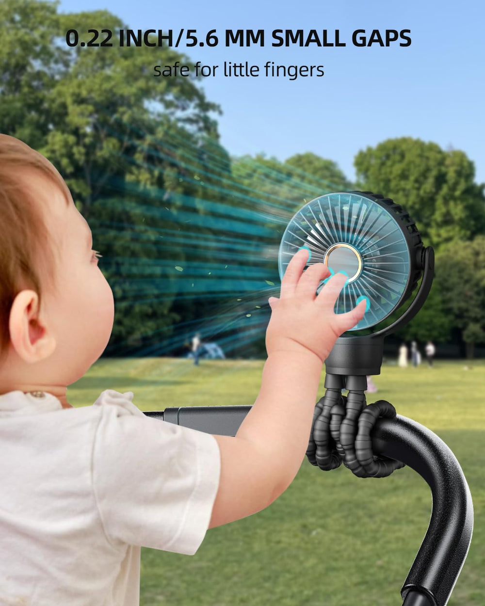 KIDEE Mini Stroller Fan USB rechargeable enables charging anywhere.