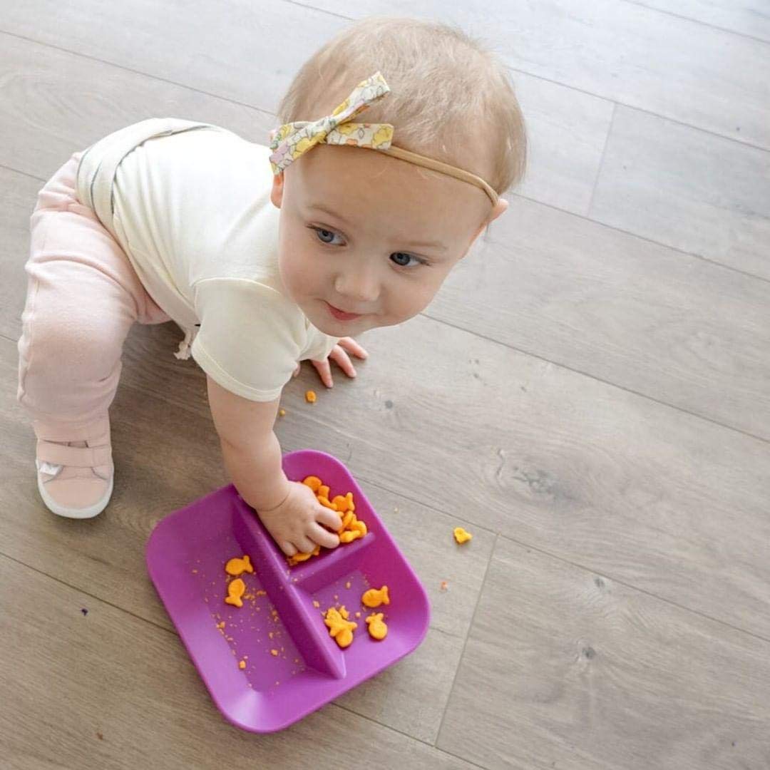Kiddiebites 100% silicone plates close-up reveals food-grade material