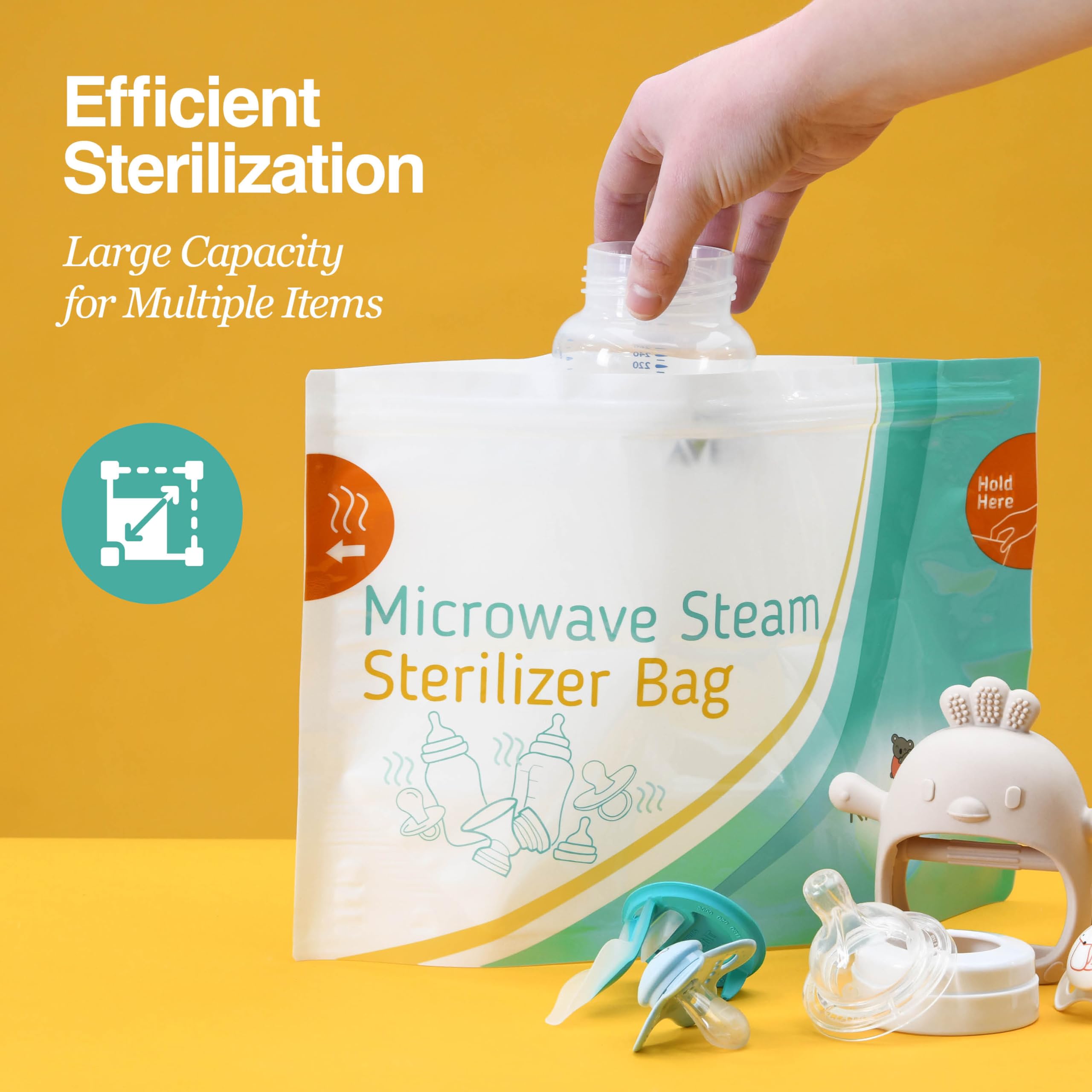 Kiddieware sterilizer bag breast-pump-parts keeps pump components clean while traveling.