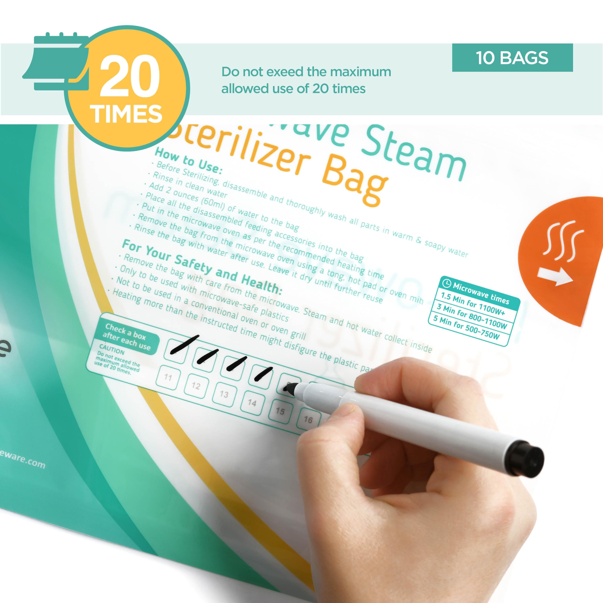 Kiddieware sterilizer bag cups-breast-shields simplifies keeping feeding accessories ready.
