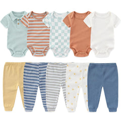 Kiddiezoom newborn layette set with bodysuits and pants for all-day comfort and easy everyday wear.
