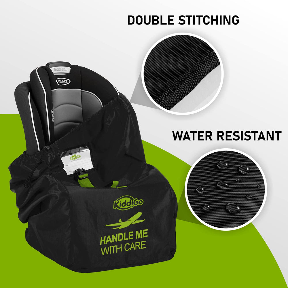 KiddiGo car seat bag top-handle facilitates easy lifting at the gate