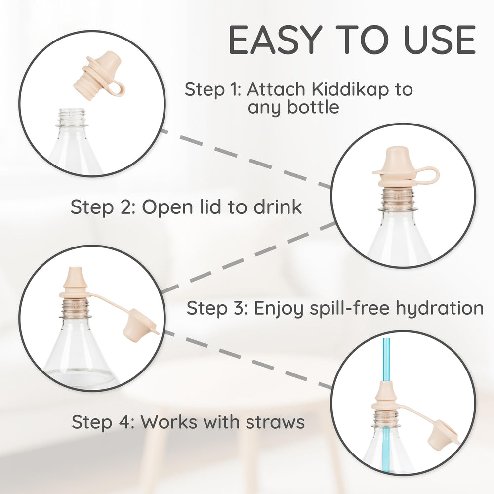 Kiddikap pocket-sized hydration aid fits bags for easy access.