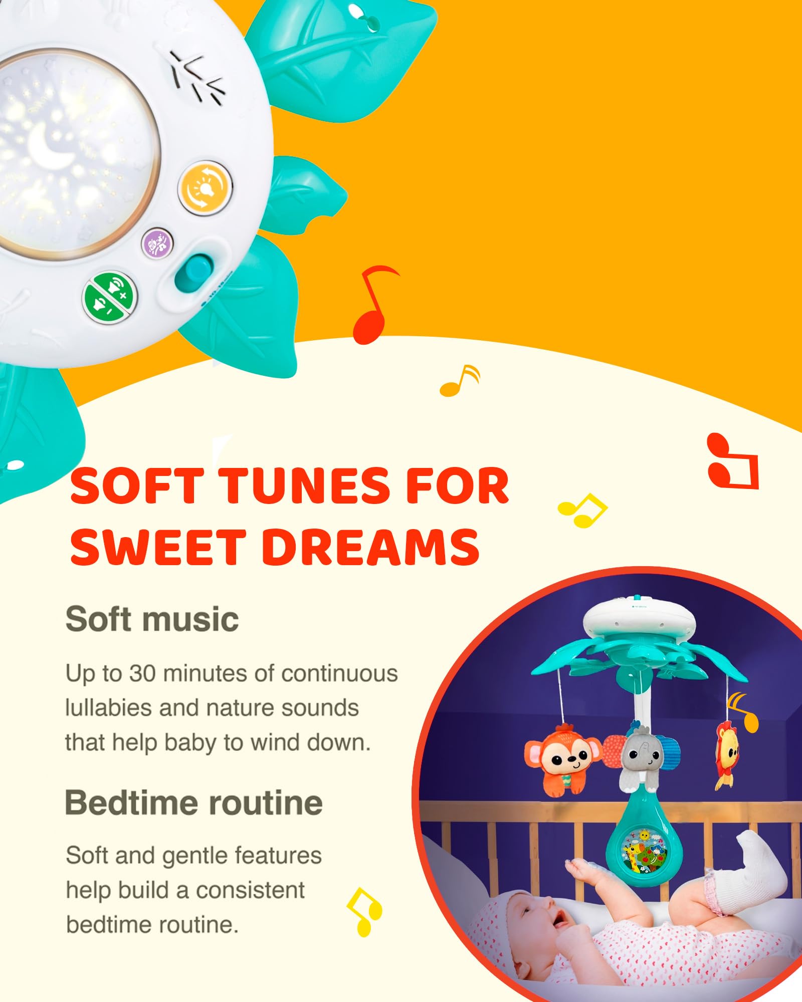 KiddoLab lullabies-sounds — up to 30 minutes of soothing tunes for peaceful sleep.