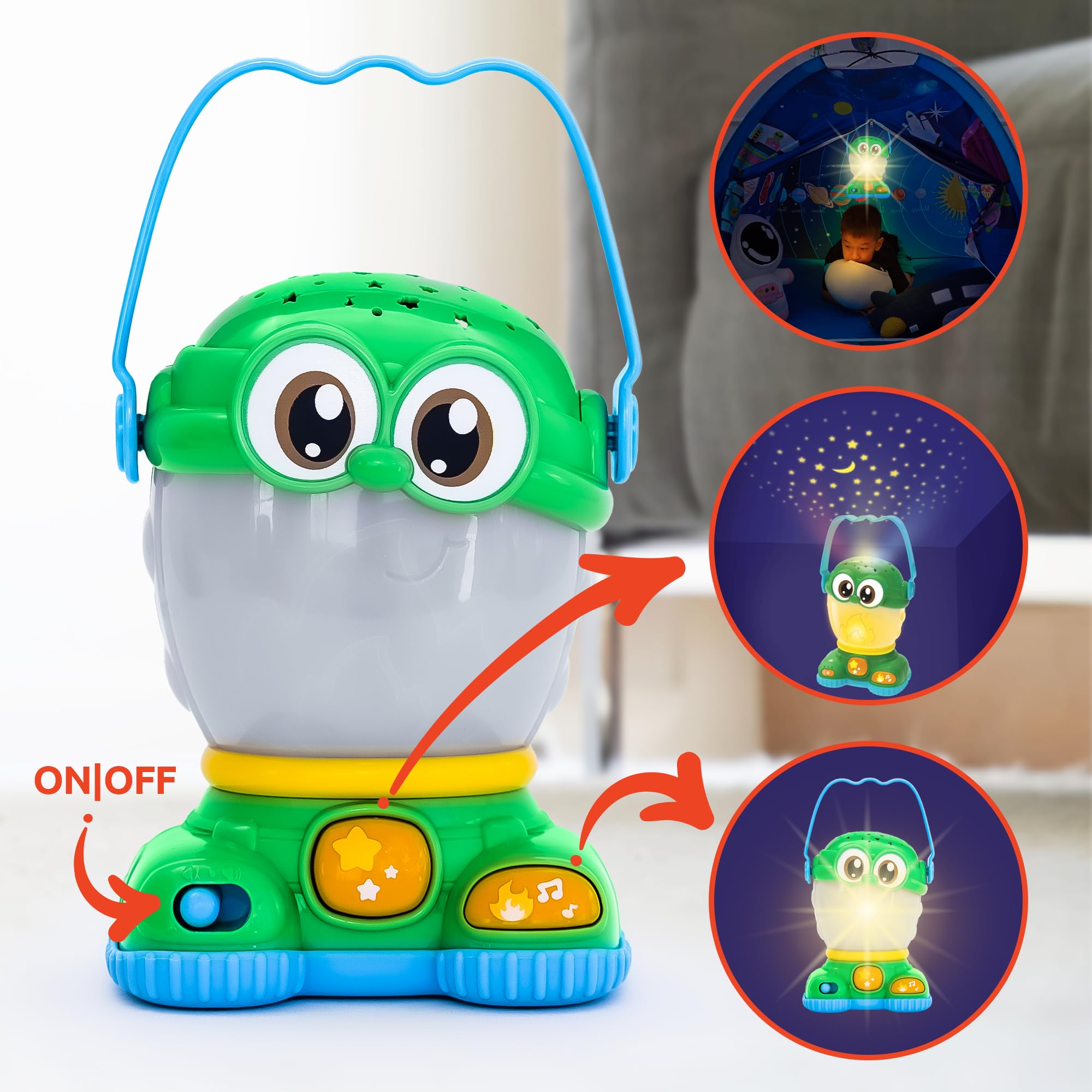 KiddoLab mini lantern safely fits small hands for independent indoor play.