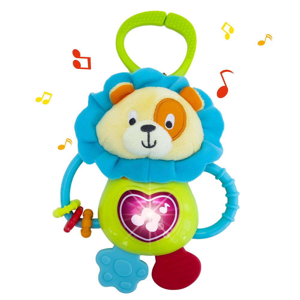 KiddoLab Musical Caesar teether crib clip for soothing baby during crib time.