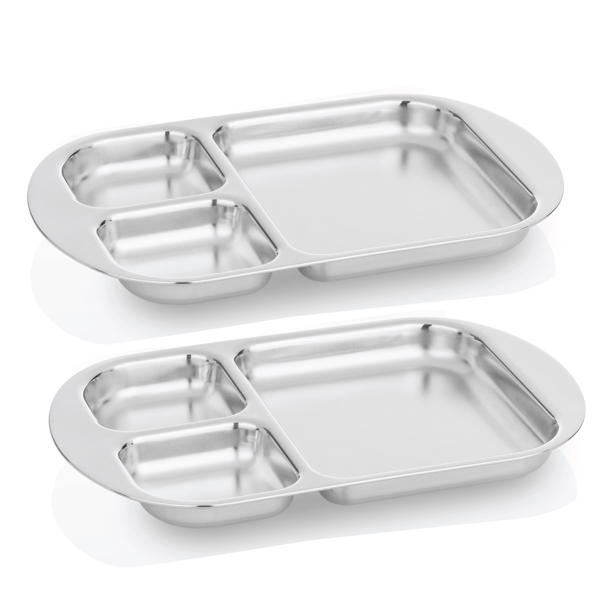 Kiddobloom education-series divided plates—two compartments support portion control during meals.
