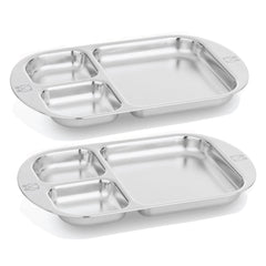 Kiddobloom frog-design divided plates shown front view for easy, mess-friendly meals.