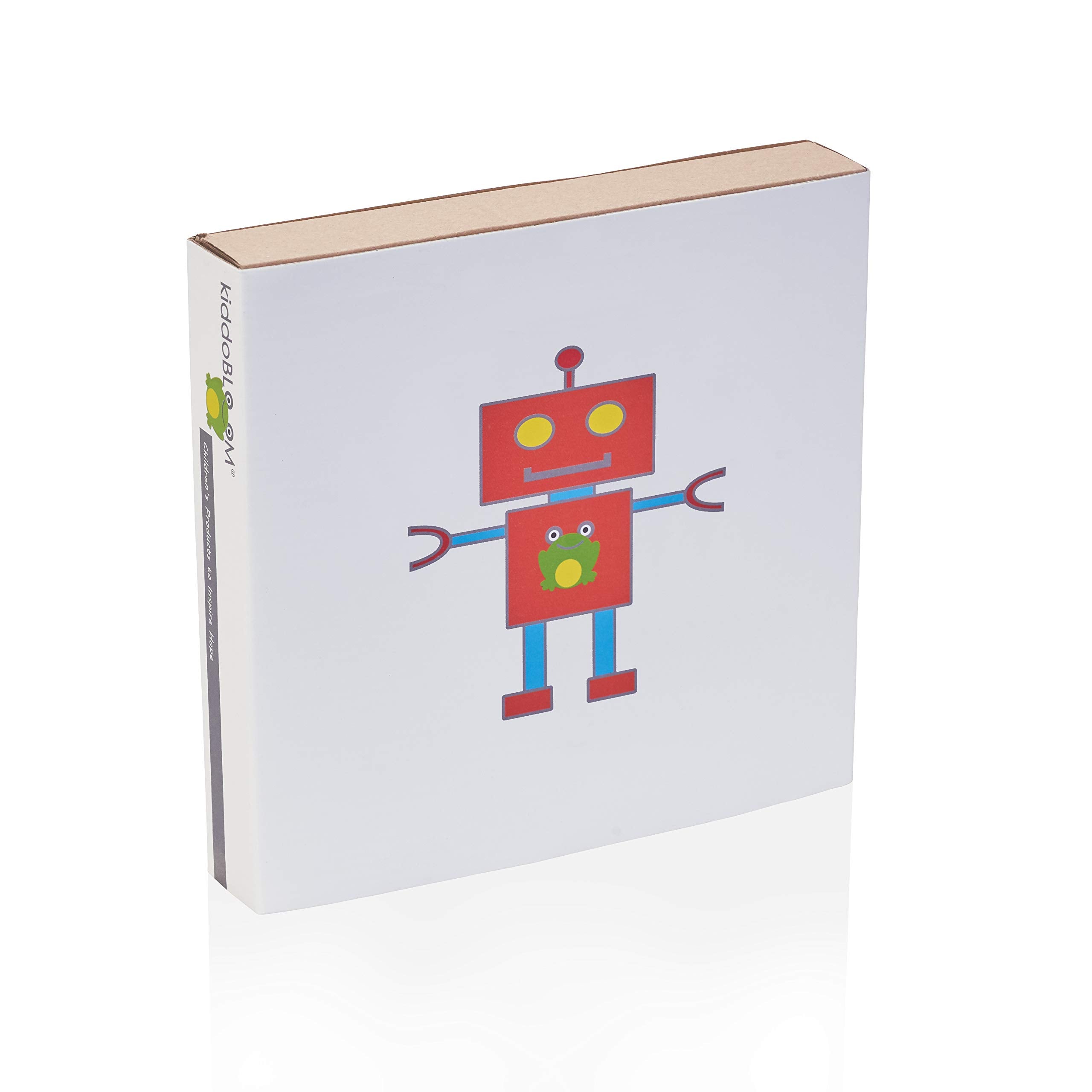 Kiddobloom robot-design utensil fork with safe rounded tips for little eaters