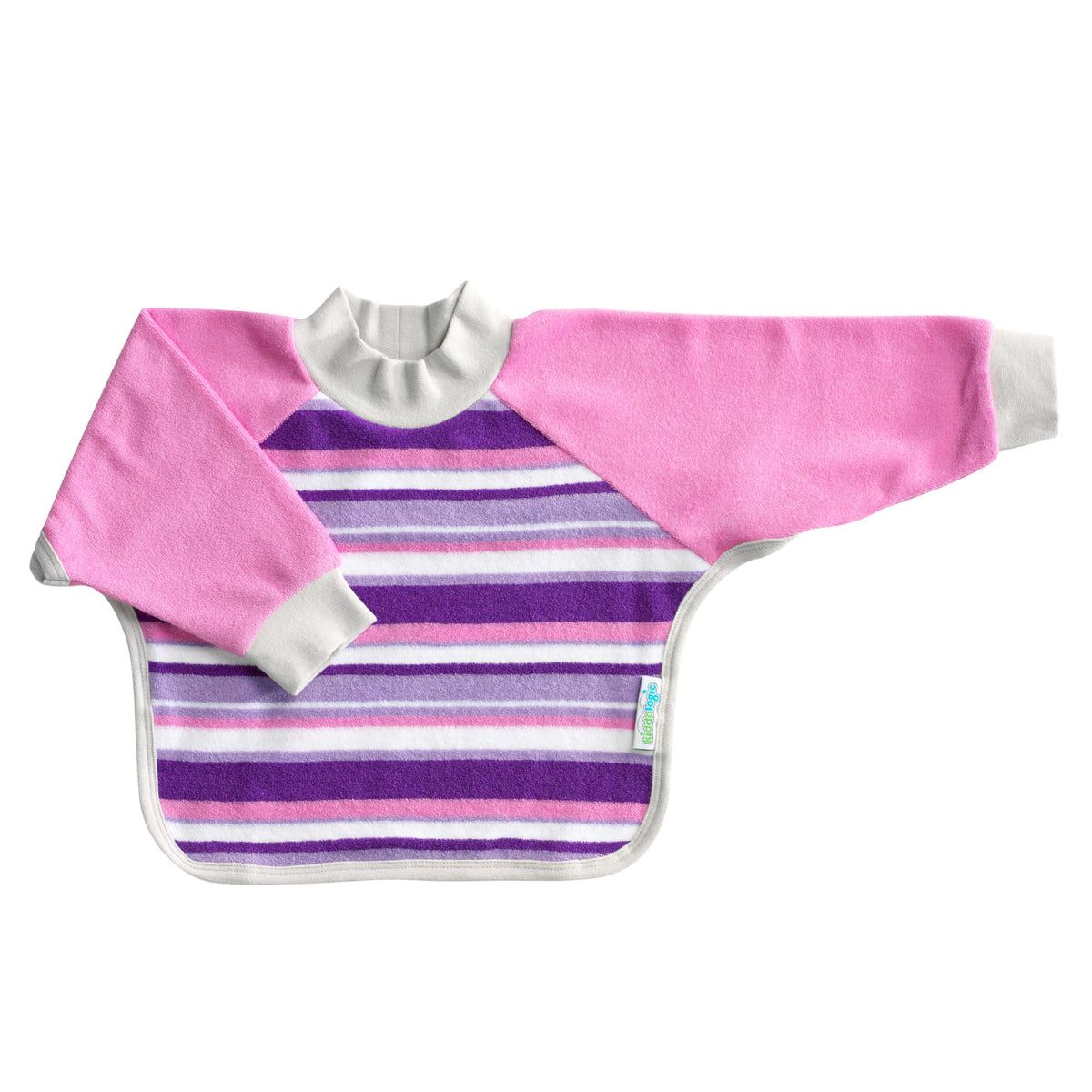 Kiddologic Bibit-all bib with long sleeves protects outfits during messy meals.
