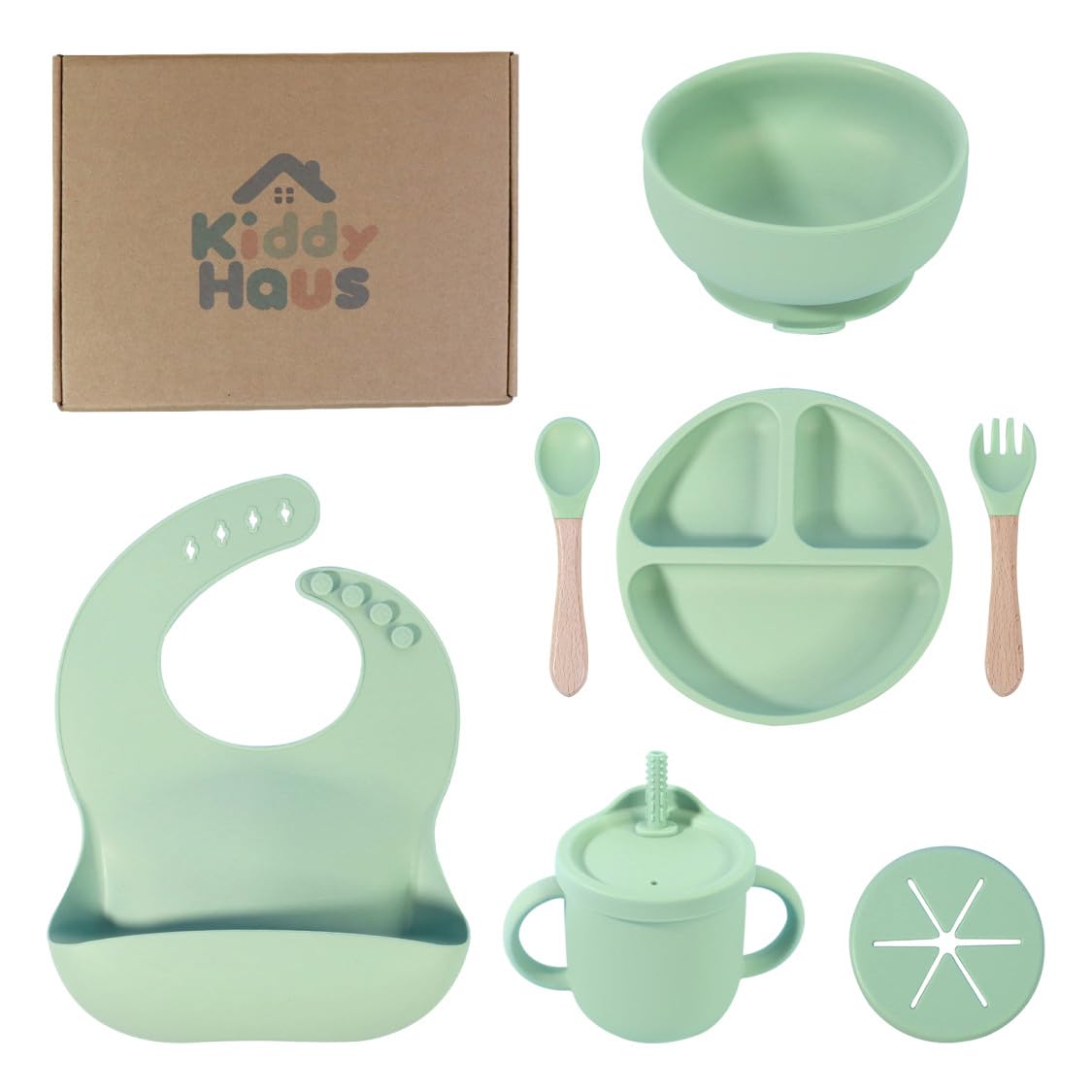 Kiddy Haus divided suction plate keeps foods separate for tidy meals