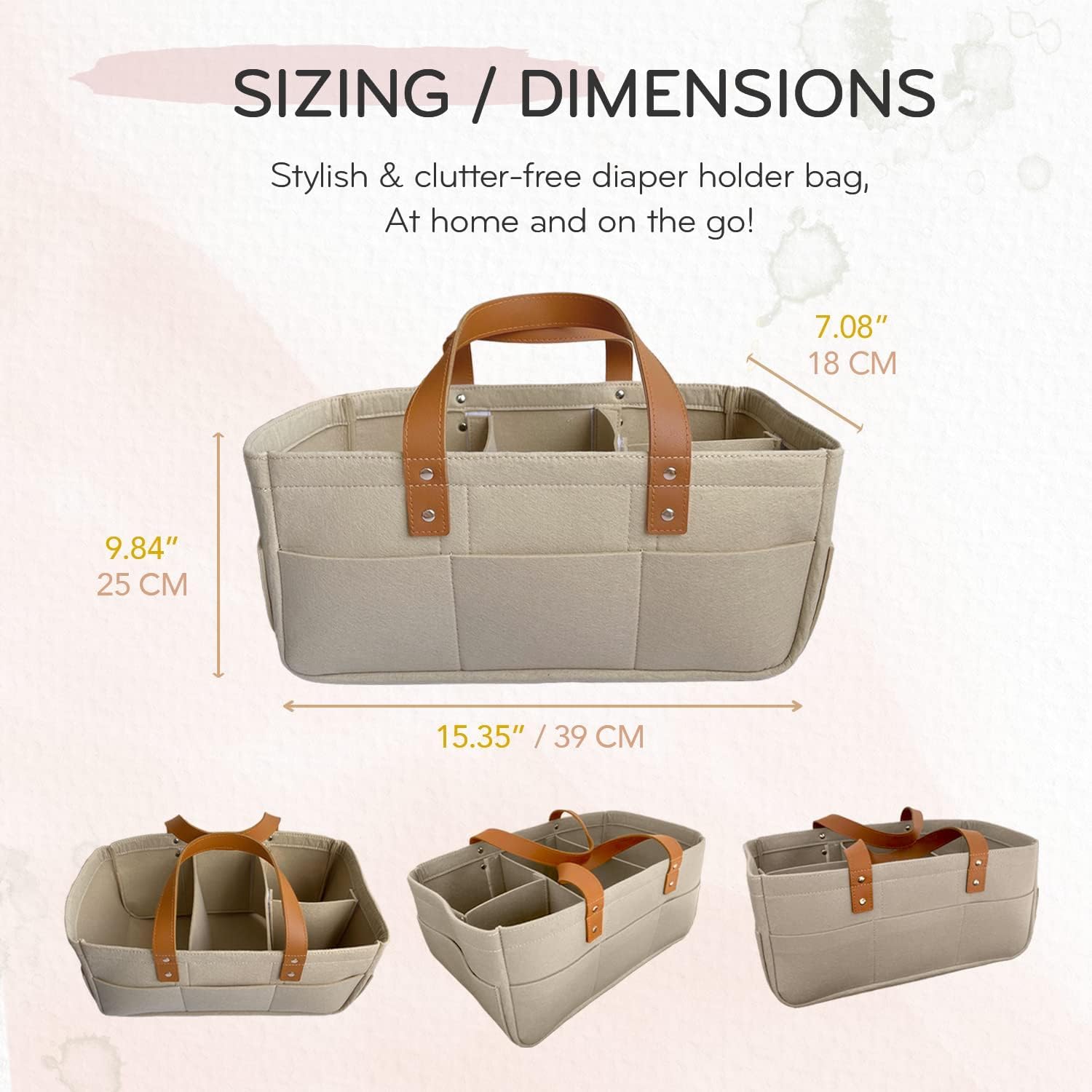 KiddyCare diaper caddy atop changing table keeps essentials within arm's reach.