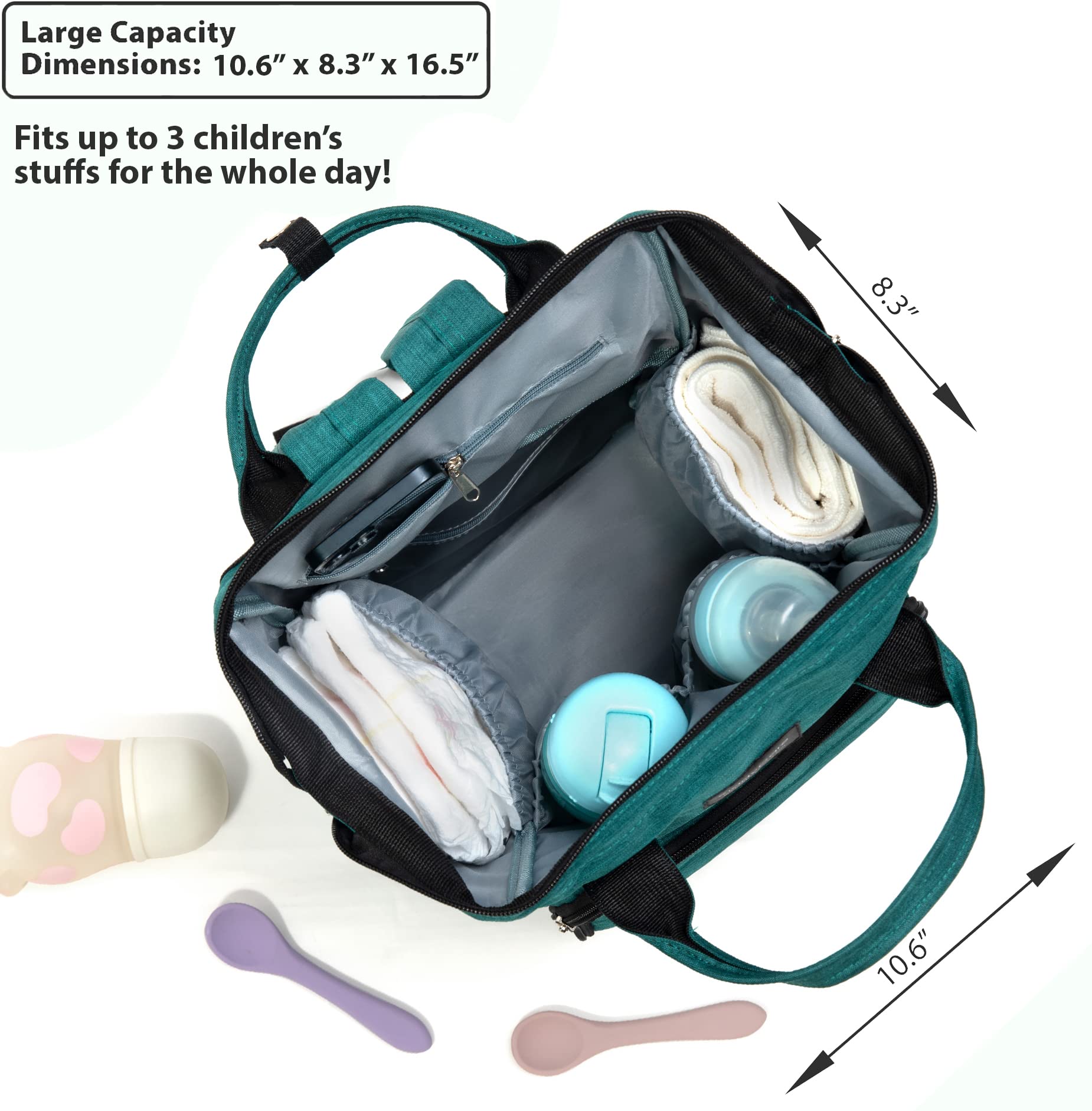 KiddyCare diaper backpack durable materials for family use