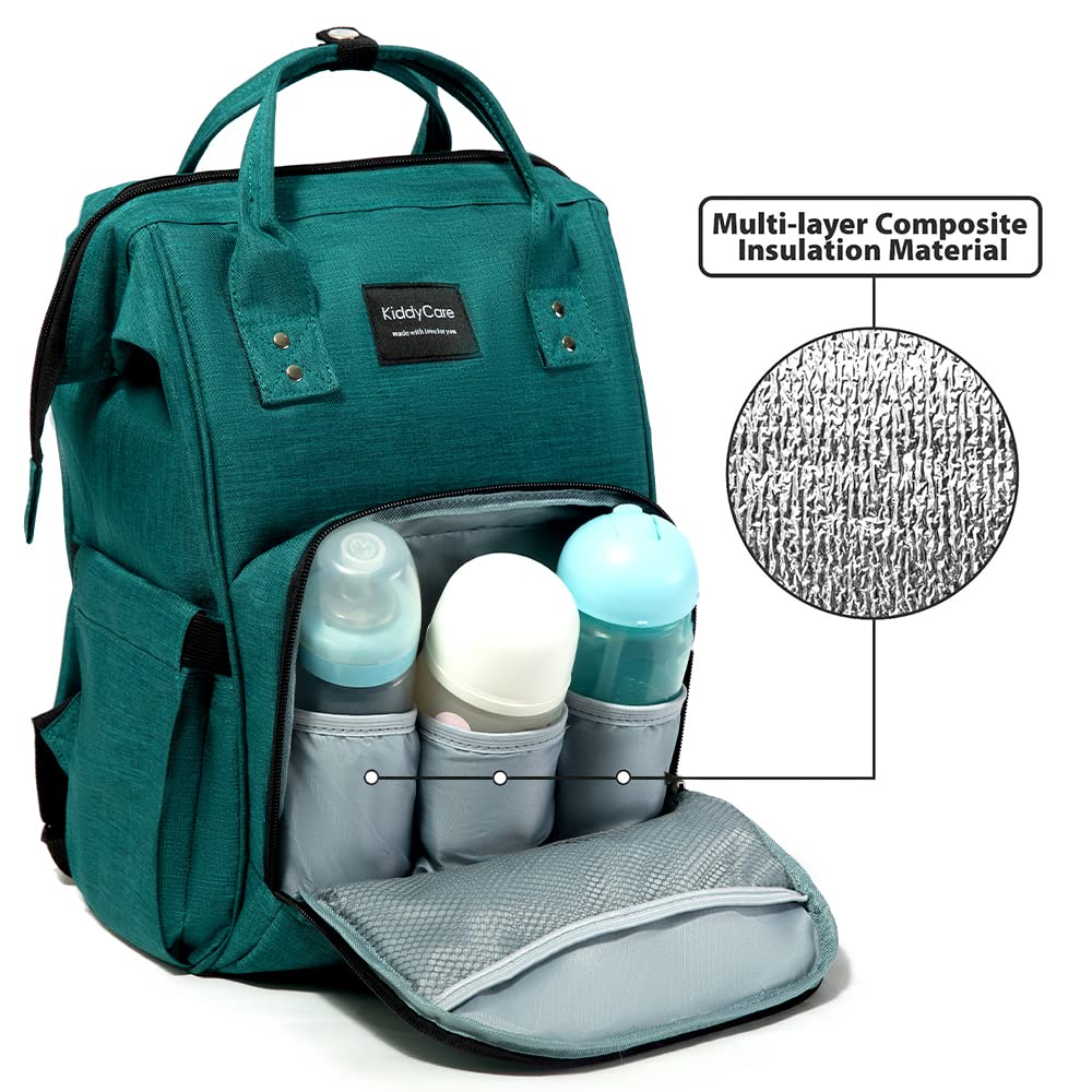 KiddyCare diaper backpack interior reveals organized compartments