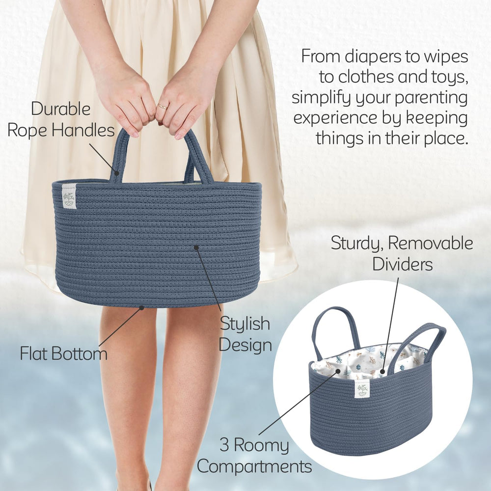 KiddyCare diaper caddy canvas material offers lightweight durability for daily use.