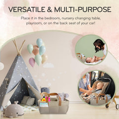 KiddyCare diaper caddy portable and travel-friendly for car trips and on-the-go parenting.