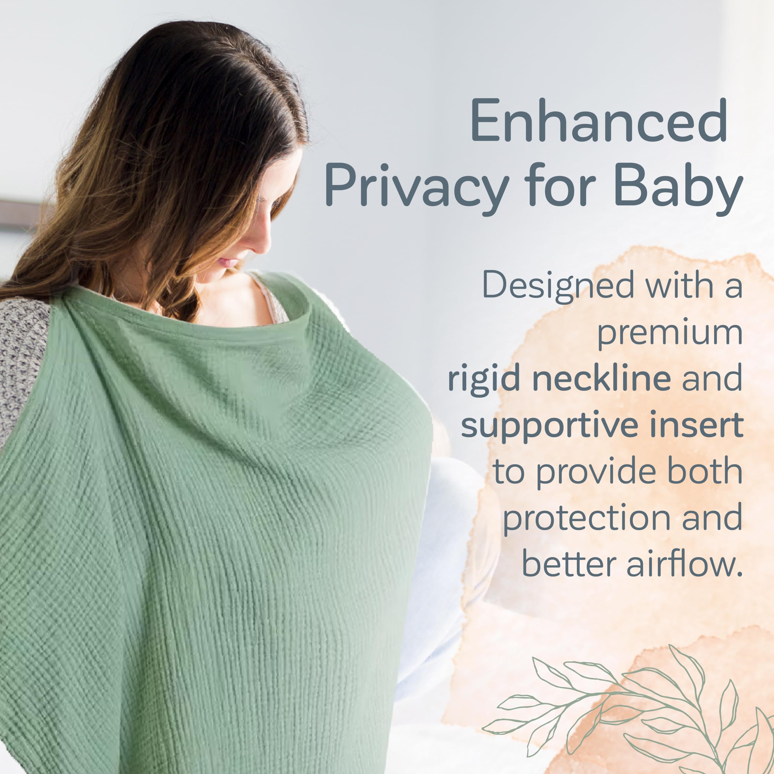 KiddyCare Basil nursing cover in outdoor setting for private, comfortable feeding on the go.