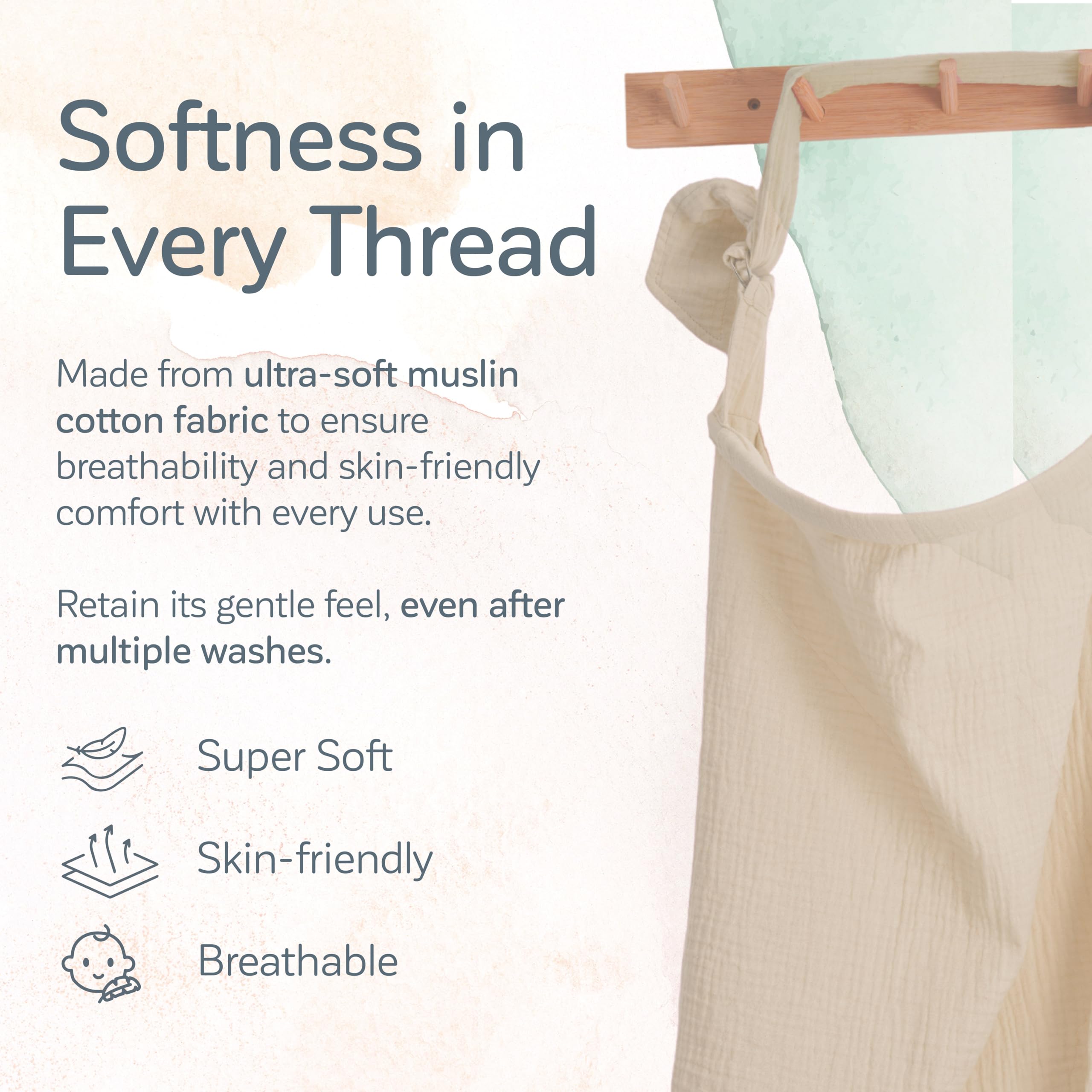 KiddyCare nursing cover's rigid neckline enables discreet checks while promoting airflow.
