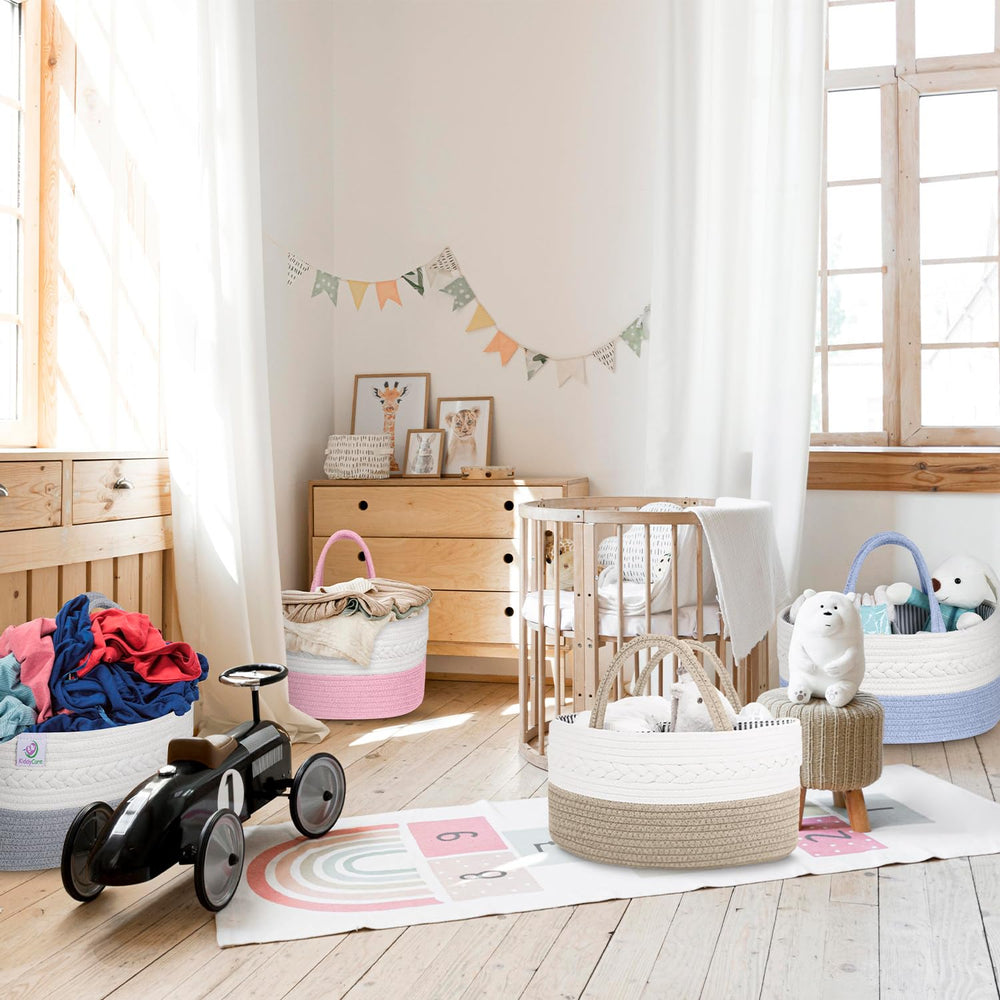 KiddyCare Woven Diaper Caddy-baby shower gift offers a practical, unisex storage solution.