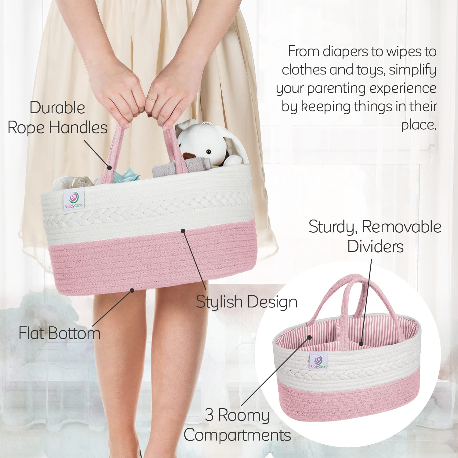 KiddyCare Caddy uses cotton canvas for lightweight, durable organization.